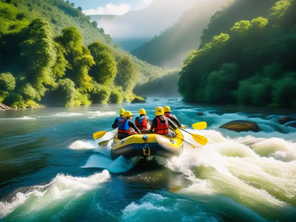 Descenso en aguas turbulentas entre ruinas y leyendas Aventura de rafting en ríos con leyendas, entre aguas blancas turbulentas y bosques exuberantes