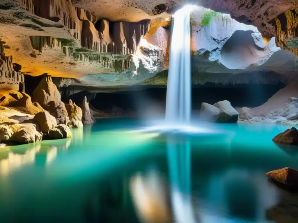 Maravillosa red de ríos subterráneos con formaciones cristalinas Explora la belleza de los ríos subterráneos, fenómenos geológicos impresionantes