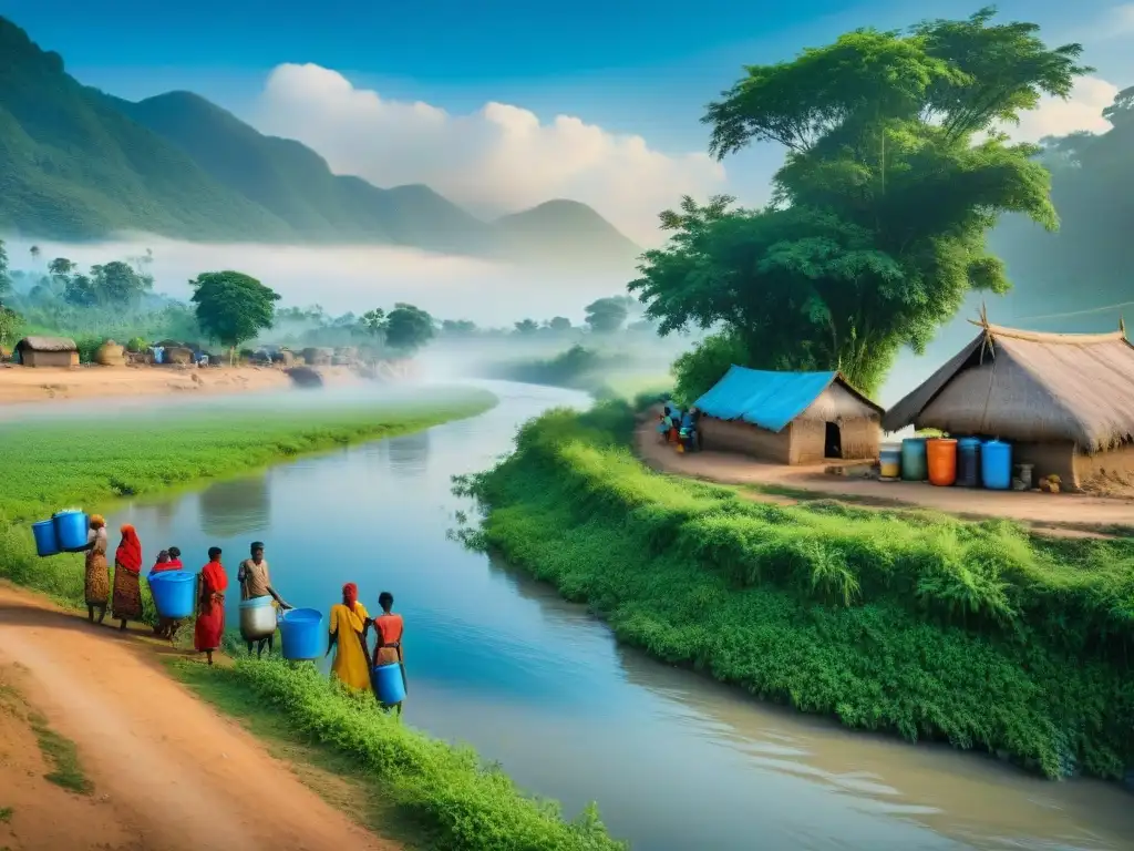 Vida comunitaria: lucha diaria por agua en el río Una comunidad junto al río, luchando por acceder al agua