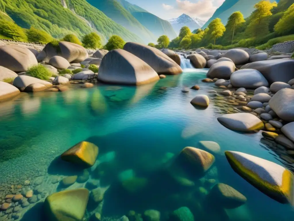 Verzasca River: Aguas cristalinas y puras en Suiza Los cristalinos y majestuosos ríos más limpios del mundo, como el Verzasca en Suiza, reflejan la pureza de la naturaleza