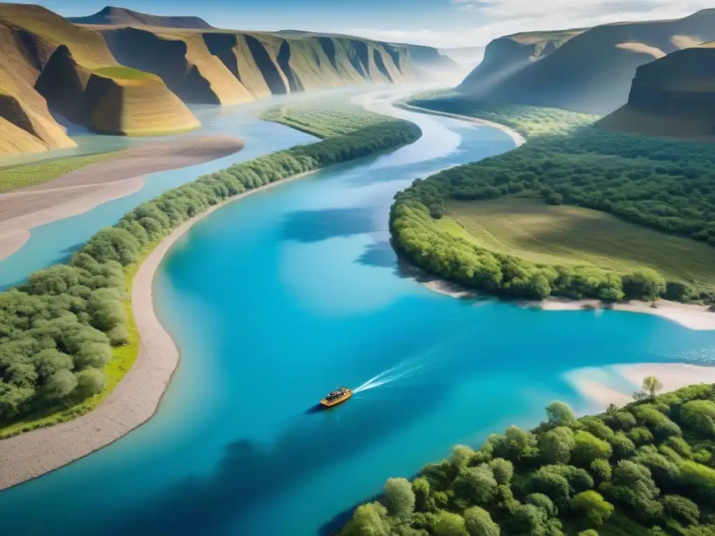 Exploración 3D detallada de río por hidrólogos expertos Equipo de hidrólogos realiza mapeo 3D de ríos para planificación de recursos hídricos