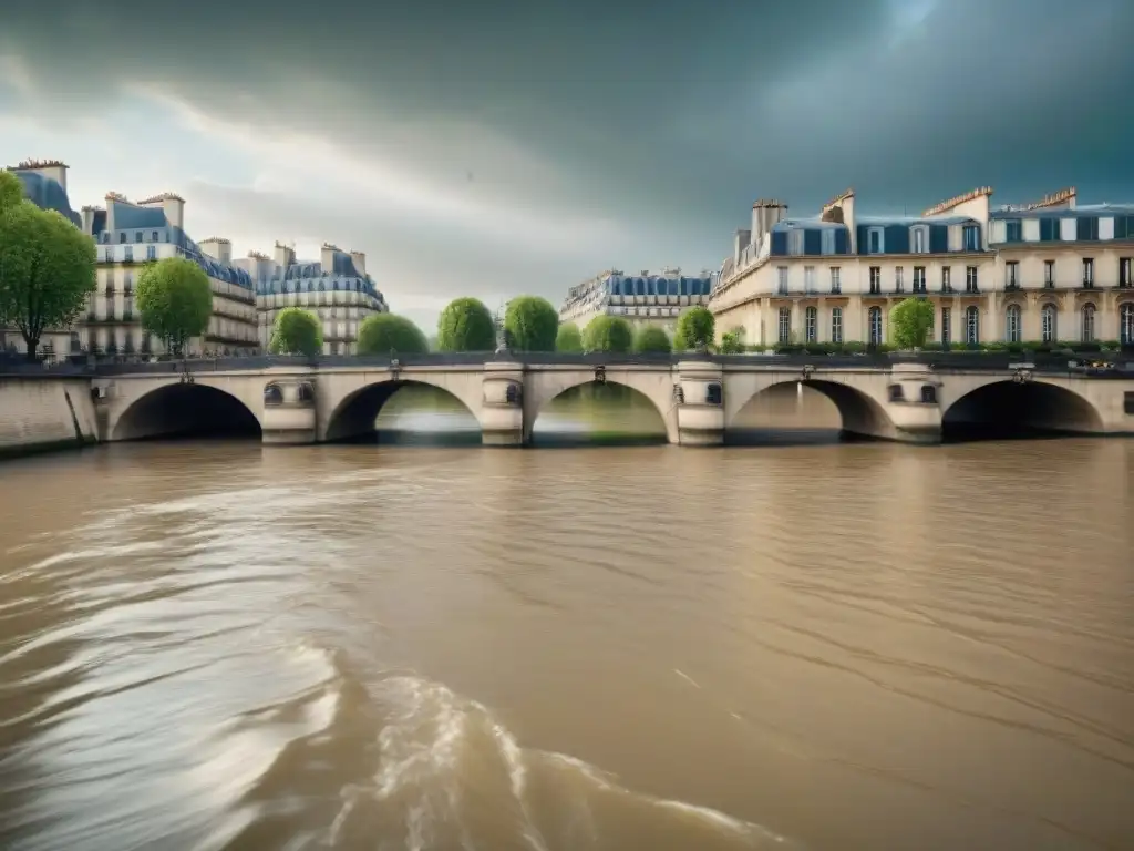 Inundación en el Río Sena: Belleza amenazada Impacto del cambio climático en el río Sena: histórica inundación en París amenaza su belleza