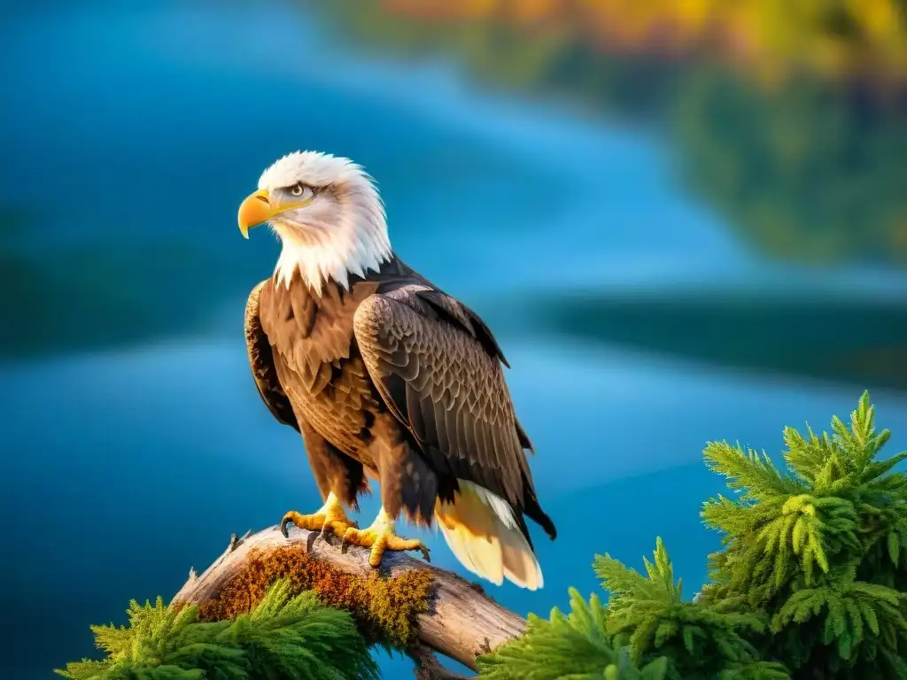 Águila calva majestuosa en el río Fraser: conservación en acción Un águila calva majestuosa observa el Río Fraser, simbolizando la importancia de proteger especies extraordinarias en este río