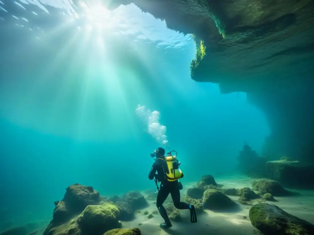Exploración misteriosa de las ruinas sumergidas en el agua turbia del Yangtsé, China