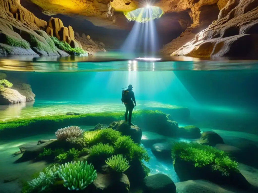 Misterios Subacuáticos: Ruinas Antiguas en Cueva Oculta Un misterioso y fascinante sistema de cuevas subacuáticas revela secretos en el lecho de un río emblemático