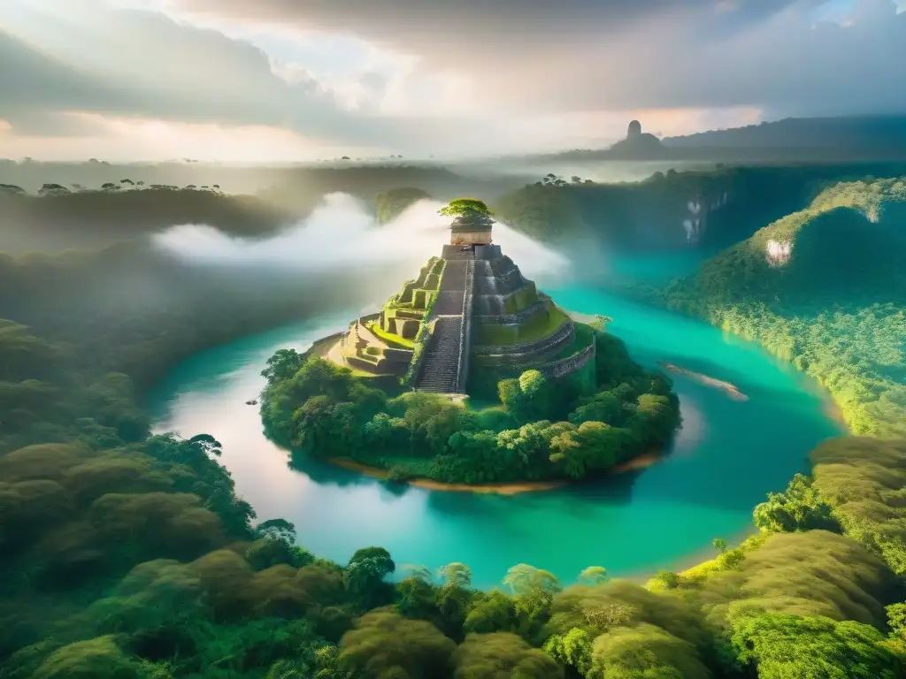 Río Grijalva: Misterio y historia en la selva de Chiapas Explora la mística del Río Grijalva entre la exuberante selva de Chiapas, México, con antiguas ruinas mayas