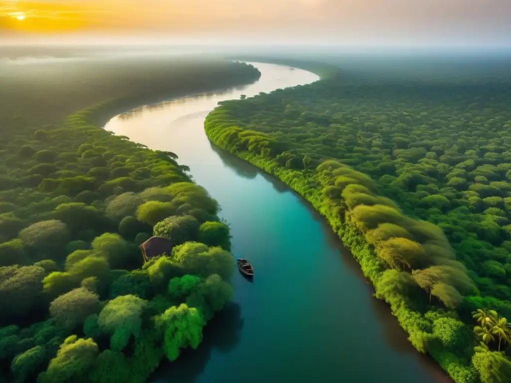 Paisaje idílico del Río Gambia: cultura vibrante y belleza serena Paisaje majestuoso del Río Gambia, con pescadores locales y coloridas embarcaciones tradicionales, resaltando su historia y cultura