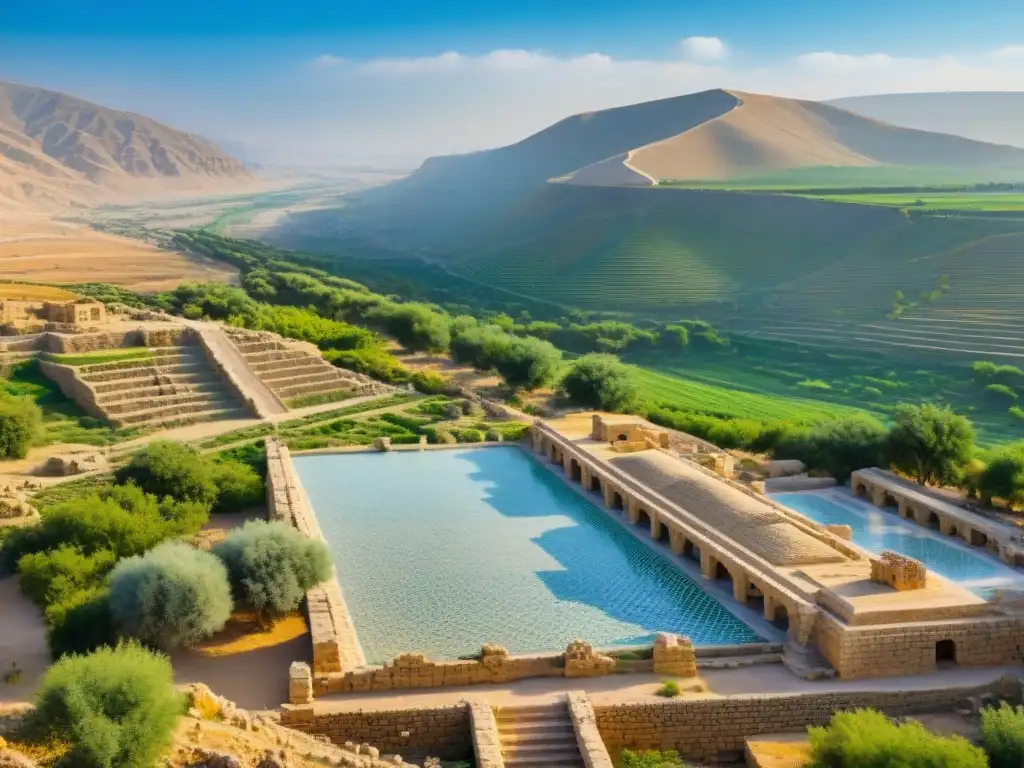 Ruinas antiguas de Bet She'an, con mosaicos y columnas romanas