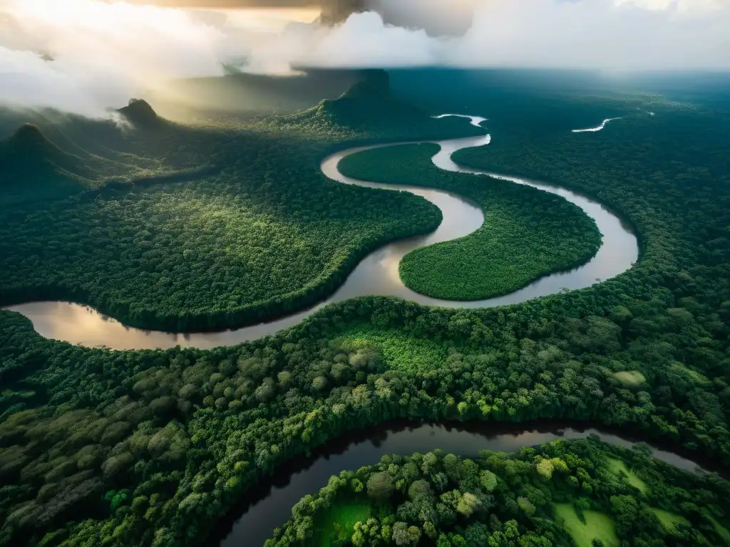 Majestuoso río Amazonas: belleza verde desde las alturas Descubre los secretos del majestuoso río Amazonas y su geografía en esta vista aérea impresionante